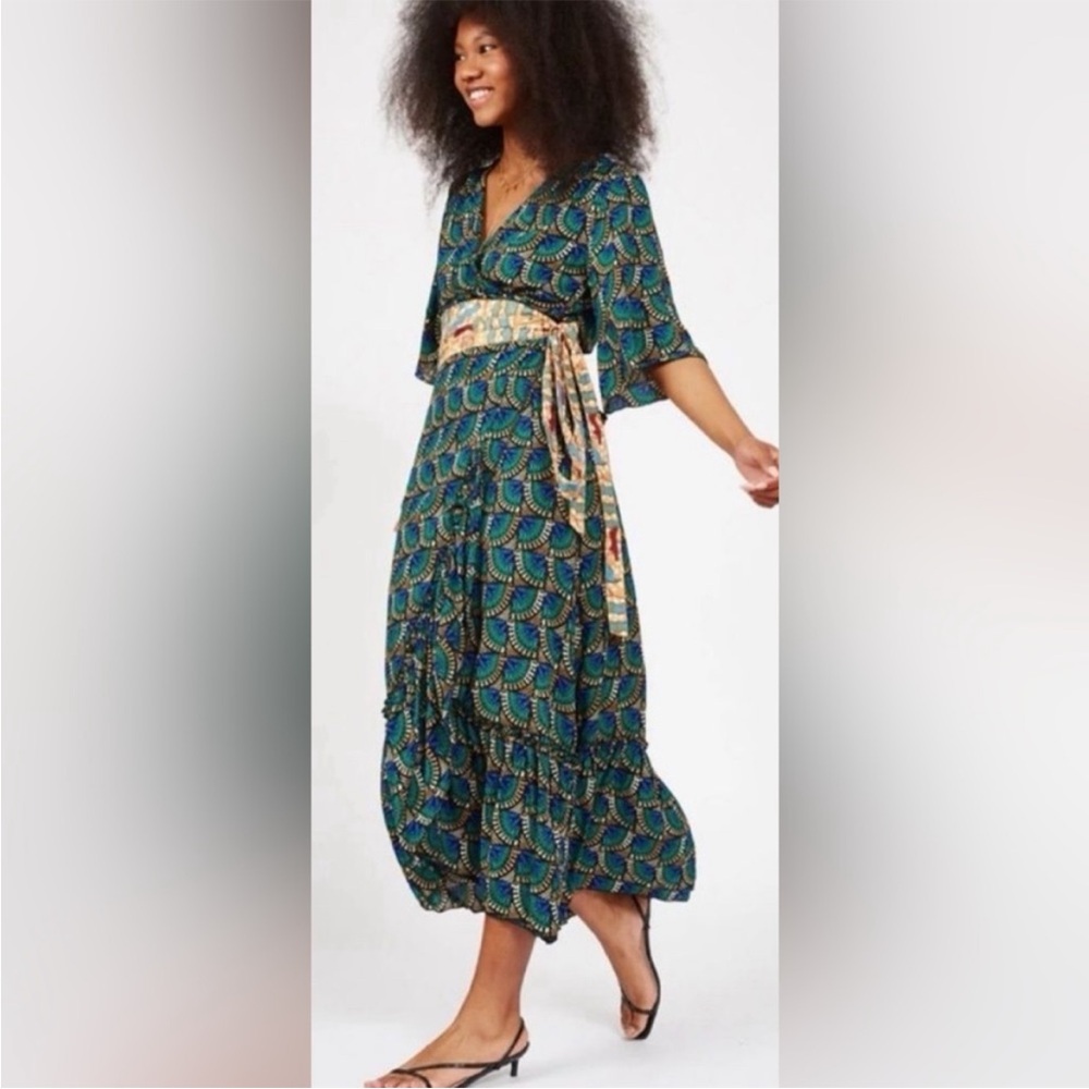 Silk & Salt African print wrap maxi dress